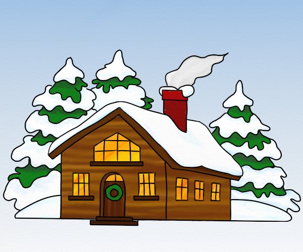 Desen peisaj de iarna