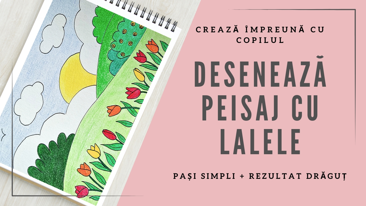 Desenează un peisaj liniștit de primăvară 