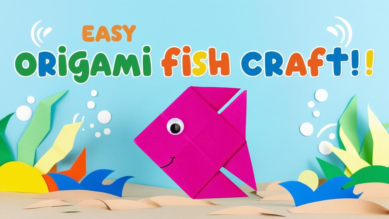 Peștișor origami ușor - Activitate cu temă subacvatică din hârtie!