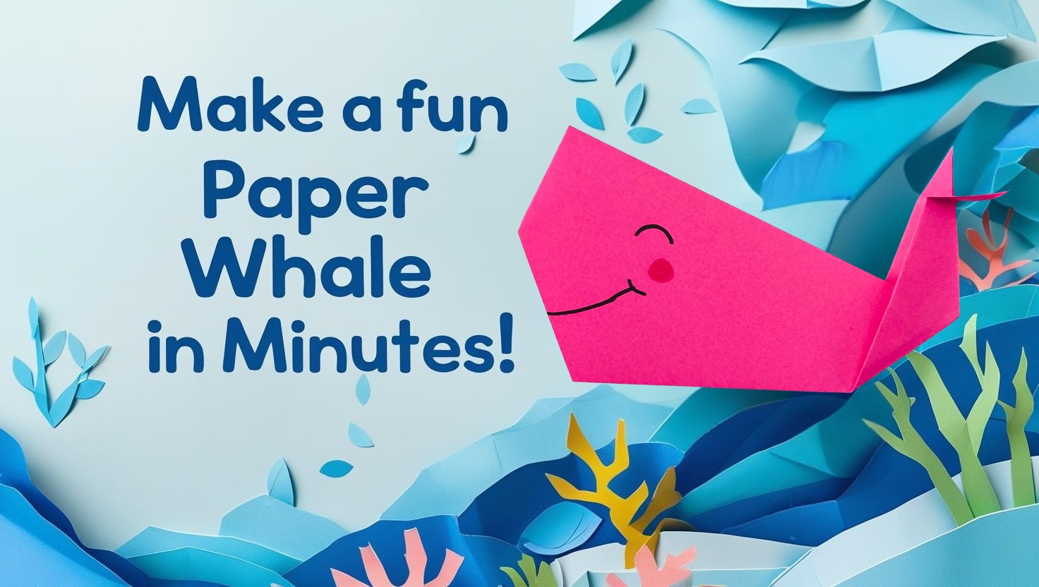 Balenă origami ușor – Tutorial craft din  hârtie pentru copii!